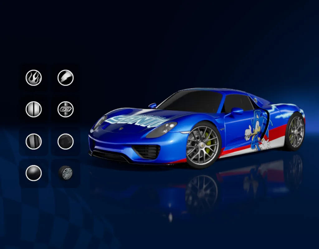 Porsche 918 Spyder + Sonic the Hedgehog (Porsche 918 Spyder + Sonic the Hedgehog)